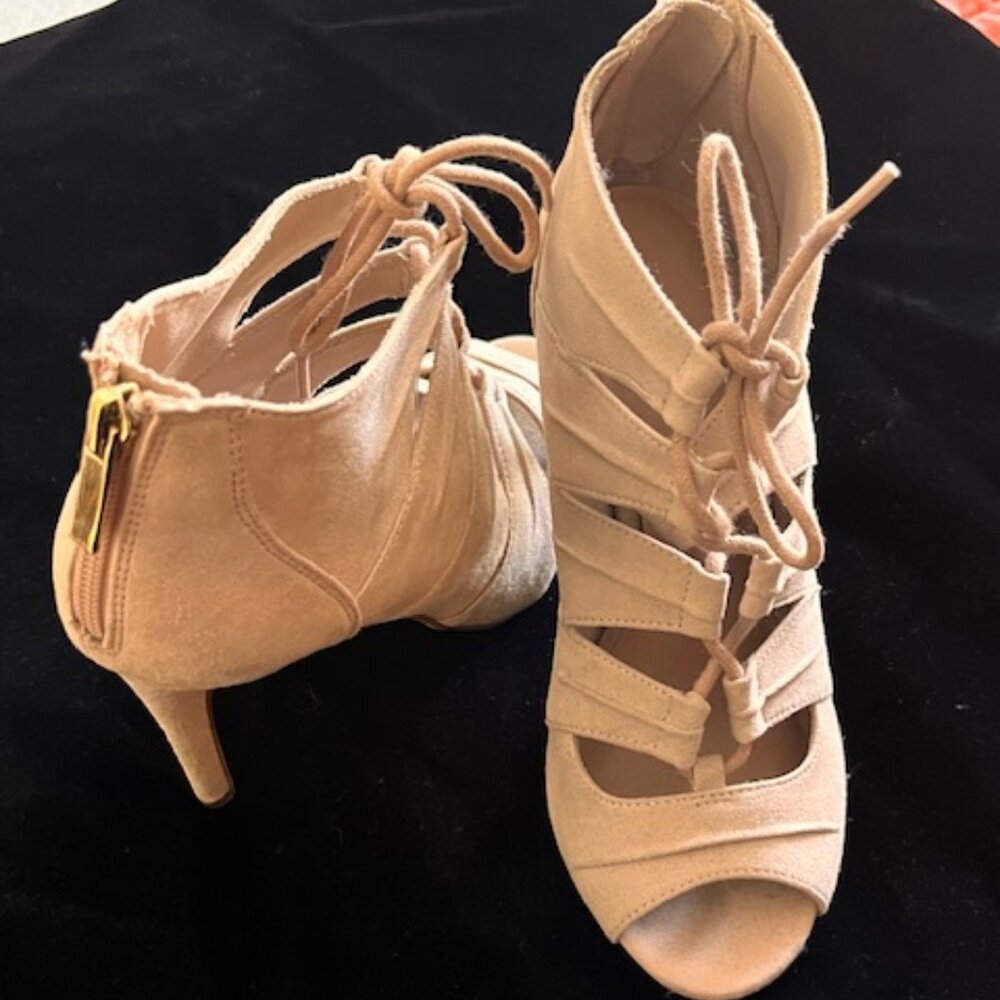 Kelly & Katie Lace‑Up Cutout Heels
